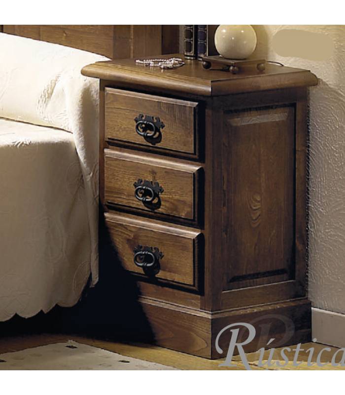 Mesita de noche de estilo rustico