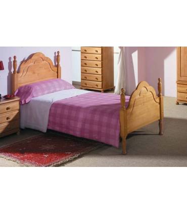 Cama clásica de 135 cm color miel