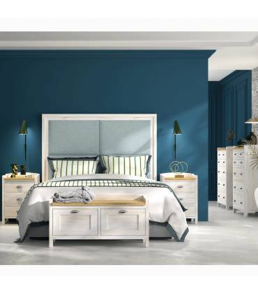 Dormitorio completo cama 150cm en color blanco
