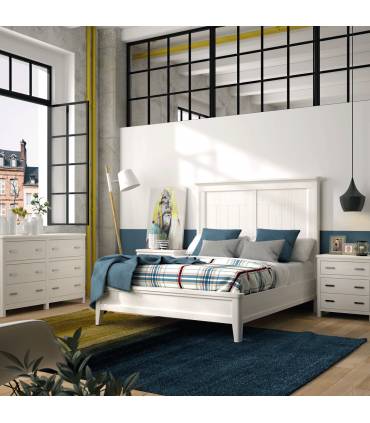 Conjunto de dormitorio en color Blanco de 150cm