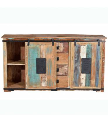 Cómoda grande de madera reciclada 100%