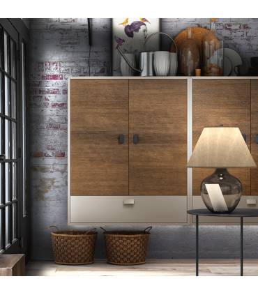 Vitrina pequeña de puertas de madera colgada