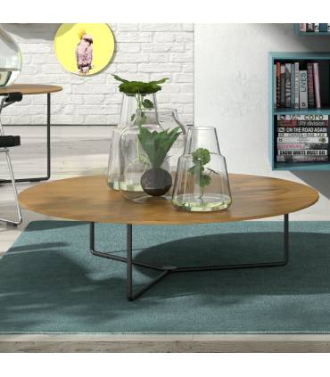 MESA DE CENTRO Estilo MODERNO Forma CIRCULAR con Patas METÁLICAS