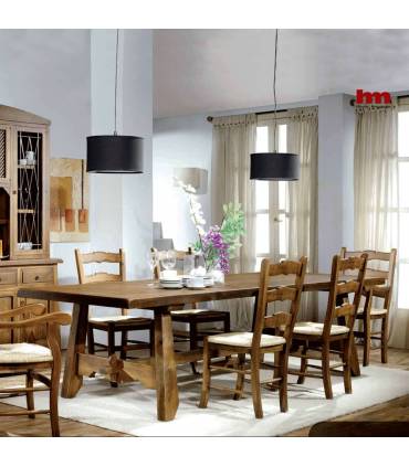 MESA de COMEDOR Rústica Fija de MADERA MACIZA de PINO en STOCK