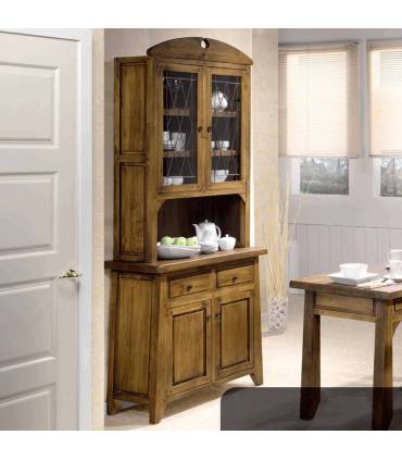 Librería de estilo rústico de madera de pino seleccionado.