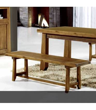 BANCO de ESTILO RÚSTICO hecho en Madera MACIZA pino en VARIAS MEDIDAS