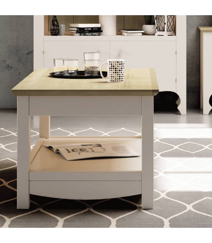 Mesa de centro elevable con un estilo clásico.