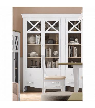 VITRINA ALTA de Estilo CLÁSICO en MADERA MACIZA con Varios ACABADOS
