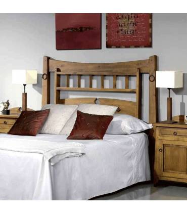 Cabecero de madera maciza para cama de matrimonio.
