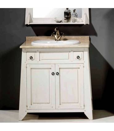Mueble de lavabo de madera maciza en color blanco