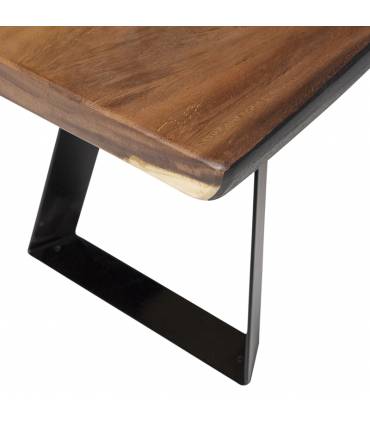 Banco de madera maciza de estilo industrial