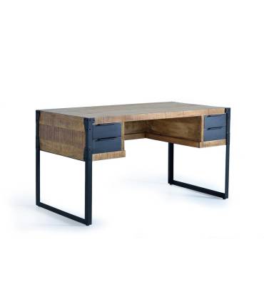 Escritorio vintage de 4 cajones en madera maciza