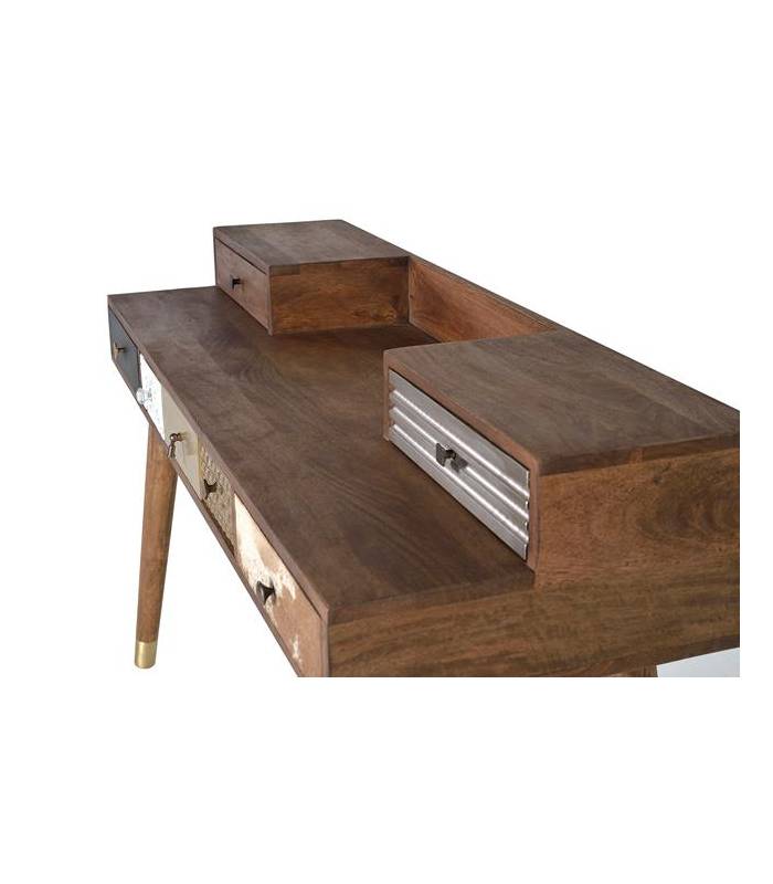 Escritorio vintage con cajones de madera de mango