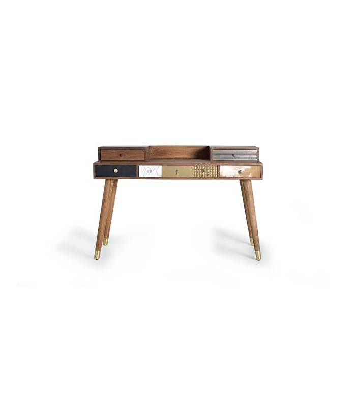 Escritorio vintage con diferentes cajones en madera