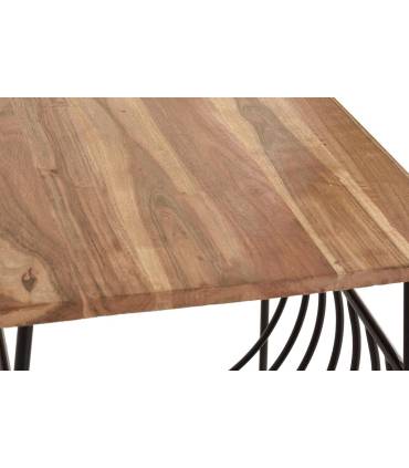 Mesa rincón de madera maciza de mango