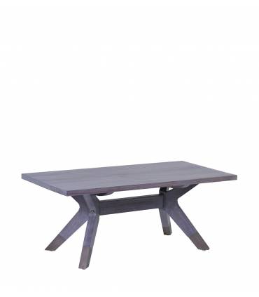 Mesa de comedor colonial de madera maciza en azul