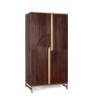 Mueble bar grande de madera maciza y patas de metal