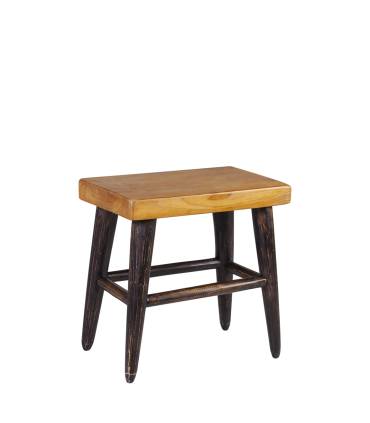 Taburete rectangular de estilo colonial