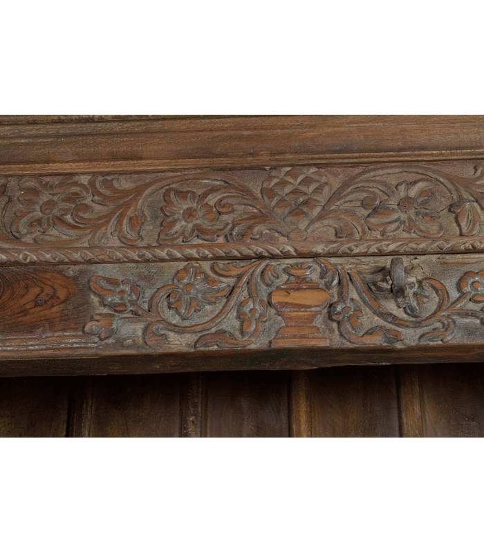 Librería estantería en madera maciza de mango con detalles. Montaje gratis.
