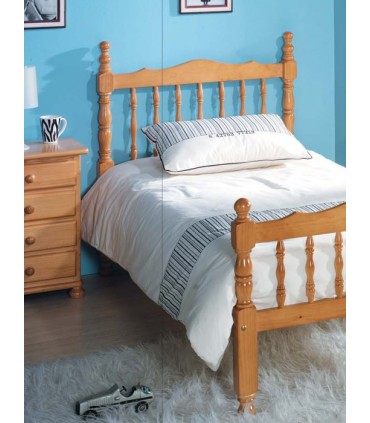 Cama torneada color miel