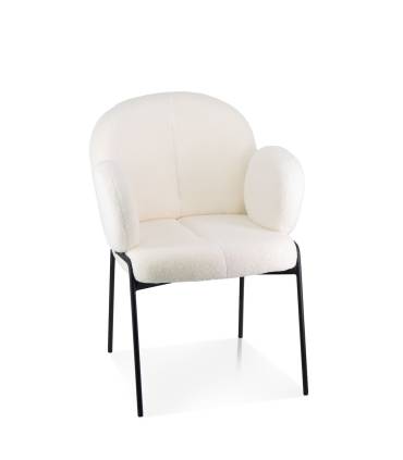 Sillón tapizado en blanco