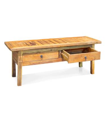 Banco o mesa de centro en madera de teca, estilo colonial de MOYCOR