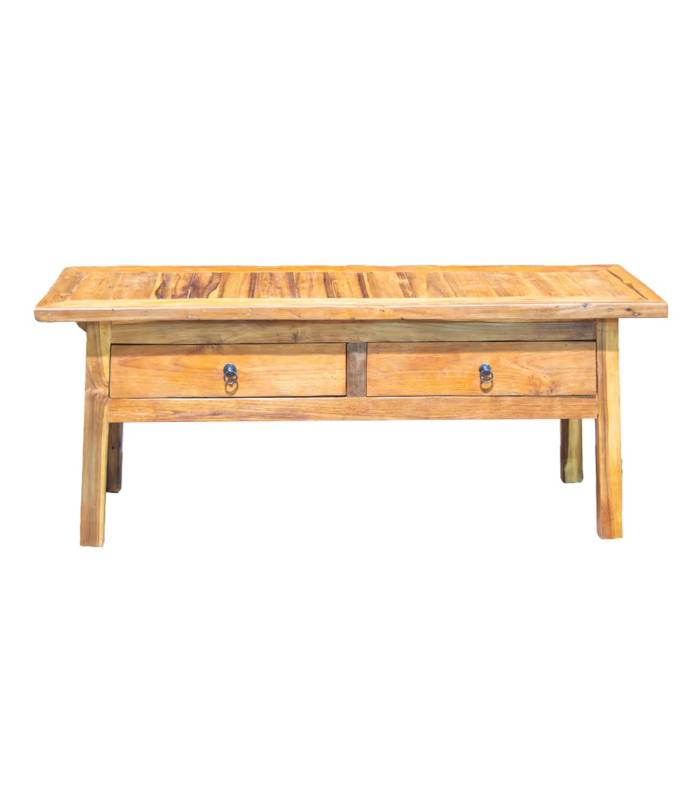 Banco o mesa de centro en madera de teca, estilo colonial de MOYCOR