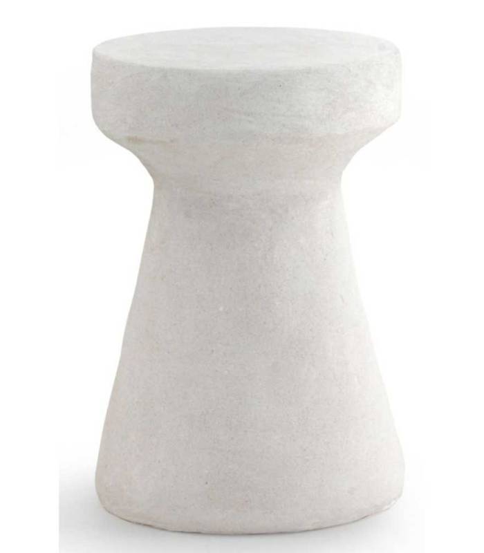 Mesa auxiliar de diseño color blanco o arena. Fabricado por GABAR