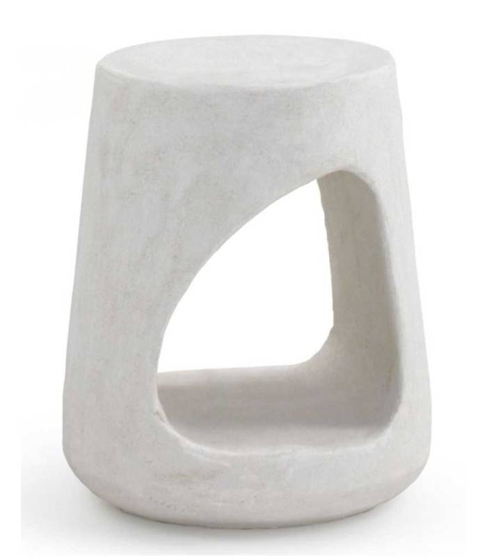 Mesa auxiliar en cemento blanco
