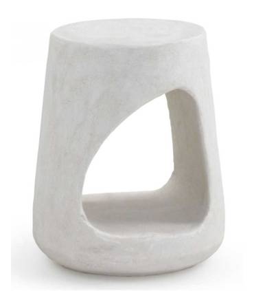 Mesa auxiliar en cemento blanco
