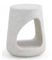 Mesa auxiliar en cemento blanco