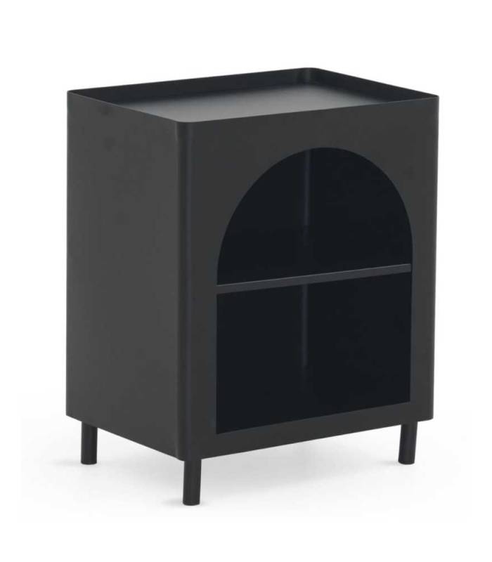 Mesa auxiliar o mesita de noche metal negro