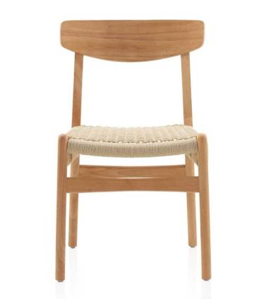 Silla de diseño, madera de hevea en color natural. Fabricado por GABAR