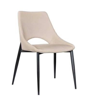 Silla tapizada en color caramelo