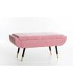 Banqueta de pie de cama estilo vintage en terciopelo rosa. De GDECO