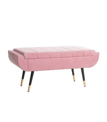 Banqueta en terciopelo rosa