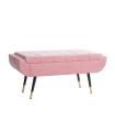 Banqueta en terciopelo rosa
