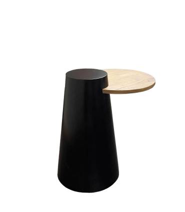Mesa auxiliar en madera de MINDI en color natural y negro de MOYCOR