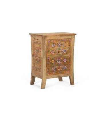 Mesita de noche VINTAGE multicolor, en madera mango de Giner y Colomer