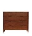 Cómoda con 5 Cajones, Estilo Colonial en Madera Caoba. De Moycor