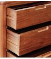 Cómoda con 5 Cajones, Estilo Colonial en Madera Caoba. De Moycor