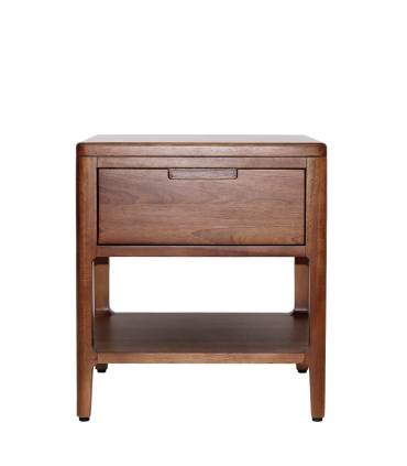 Mesita de noche con Cajón, Estilo Colonial en Madera Caoba. De Moycor