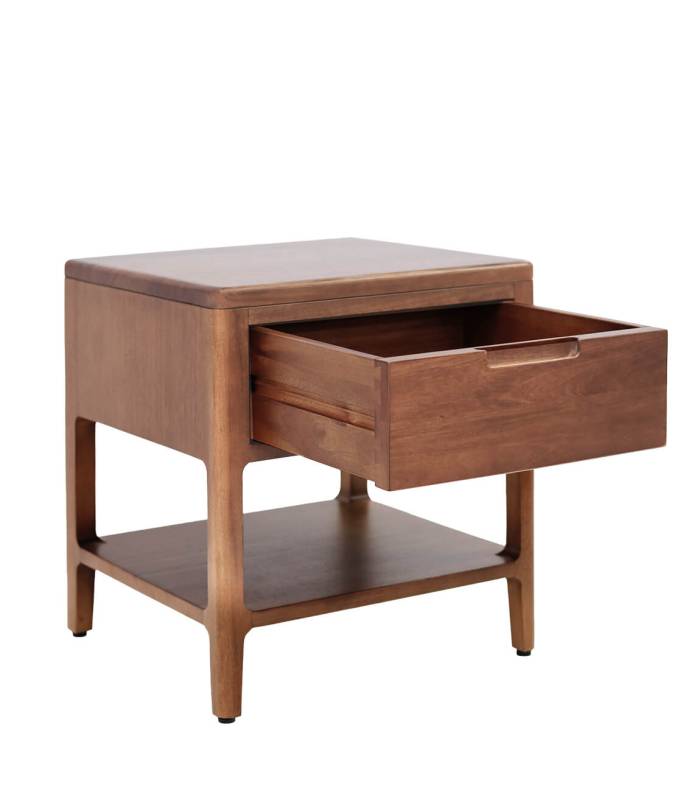 Mesita de noche con Cajón, Estilo Colonial en Madera Caoba. De Moycor