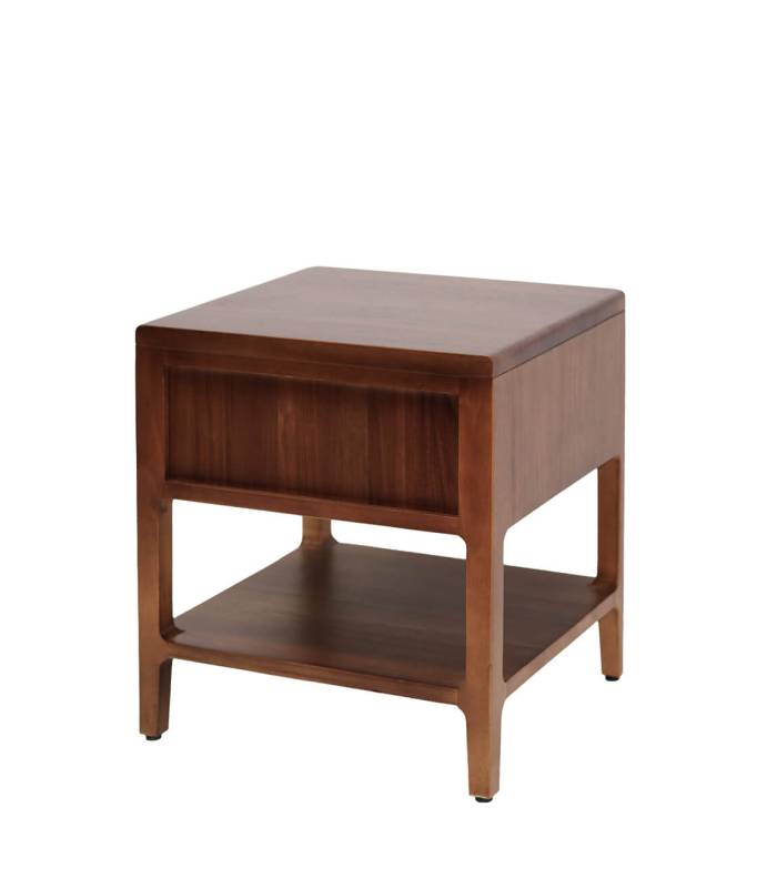Mesita de noche con Cajón, Estilo Colonial en Madera Caoba. De Moycor
