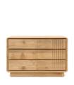 Cómoda con 6 cajones en madera maciza de teca en color natural, colección Eyre