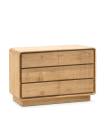 Cómoda 6 cajones en madera maciza teca de color natural, Eyre. Moycor