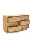 Cómoda 6 cajones en madera maciza teca de color natural, Eyre. Moycor