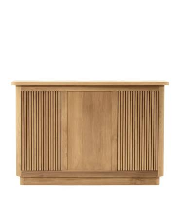 Mostrador en madera maciza teca en color natural de la colección Eyre