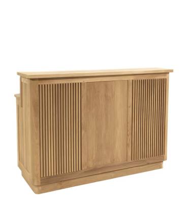 Mostrador en madera maciza teca, con encimeras y huecos, Eyre. Moycor
