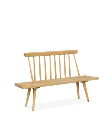 Banco miró de madera maciza teca en color natural con cuatro patas